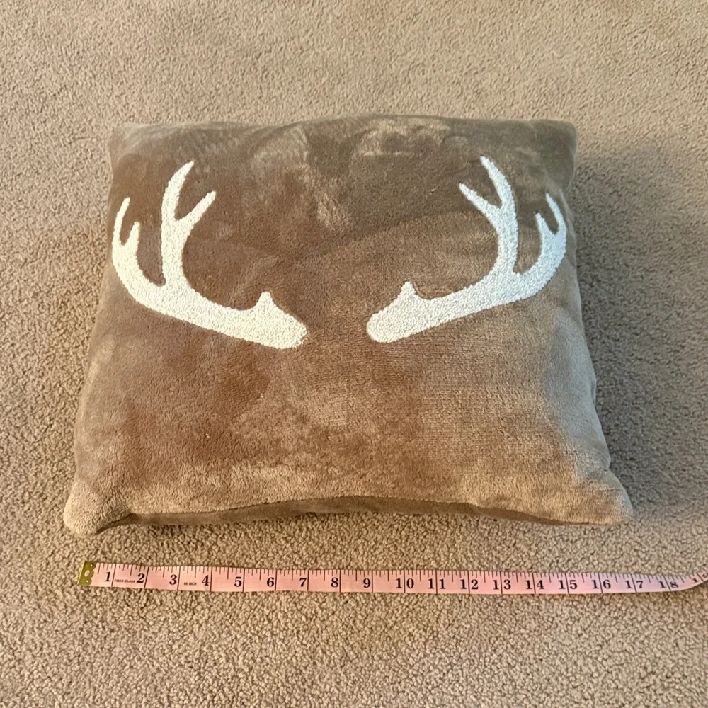 Brown Antler Decorative Pillow